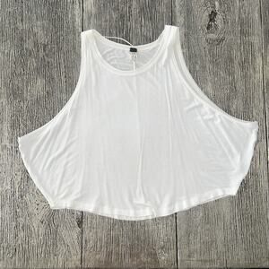 We The Free People size XS White Oversized Tank Top Drapey Stretch Jersey